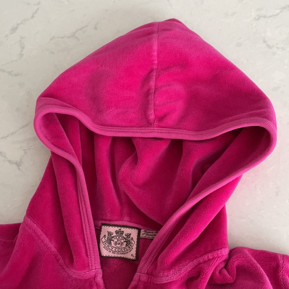 Juicy Couture Velour Juniors Zip Up Hoodie Size XL - Picture 4 of 7
